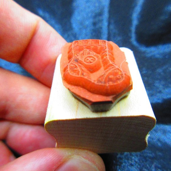 Christmas Stocking Rubber Wood Mounted Stamp 1" X 1" - Picture 3 of 3